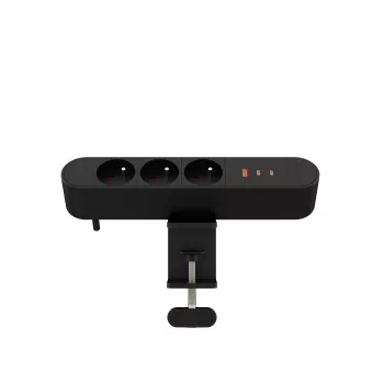 Daudzvietīga galda strāvas kontaktligzda MicroConnect MC-MDPS-FR3-67W — 3 izvadi, kopējā jauda 67W