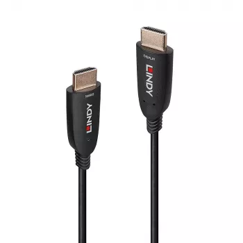 Lindy 40m optiskās šķiedras hibrīda HDMI 8K60 kabelis, 48 Gbit/s, melns