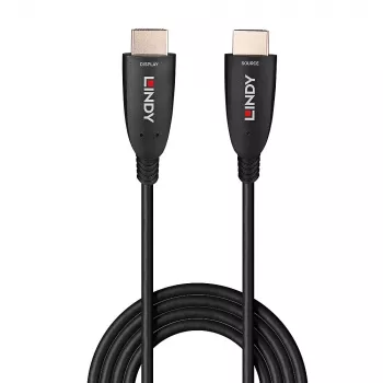 Lindy 40m optiskās šķiedras hibrīda HDMI 8K60 kabelis, 48 Gbit/s, melns