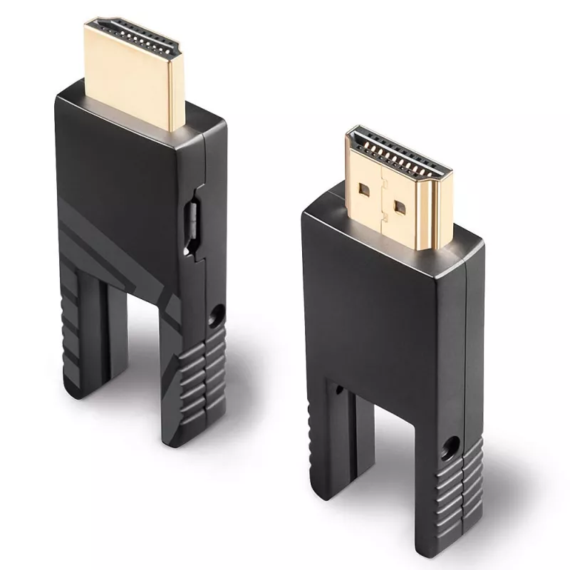 Lindy 20 m hibrīda optiskās šķiedras Micro-HDMI 18G kabelis ar noņemamiem HDMI un DVI savienotājiem