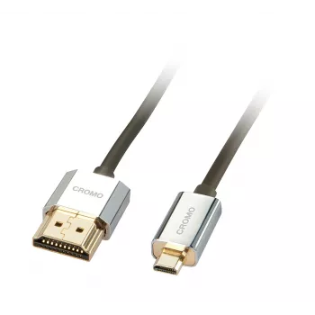 Lindy 0,5 m CROMO plāns ātrdarbīgs HDMI uz Micro HDMI kabelis ar Ethernet