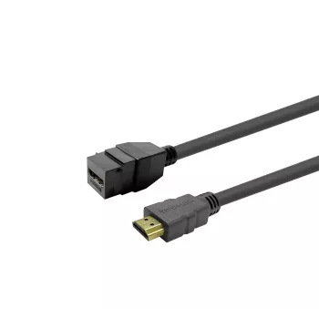 HDMI ligzdas keystone ieliktnis VivoLink PROKEYHDMIFM2B melns, HDMI ligzdas modulis sienas plāksnēm un paneļiem