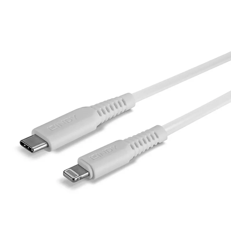 Lindy 1 m USB Type-C uz Lightning kabelis, balts