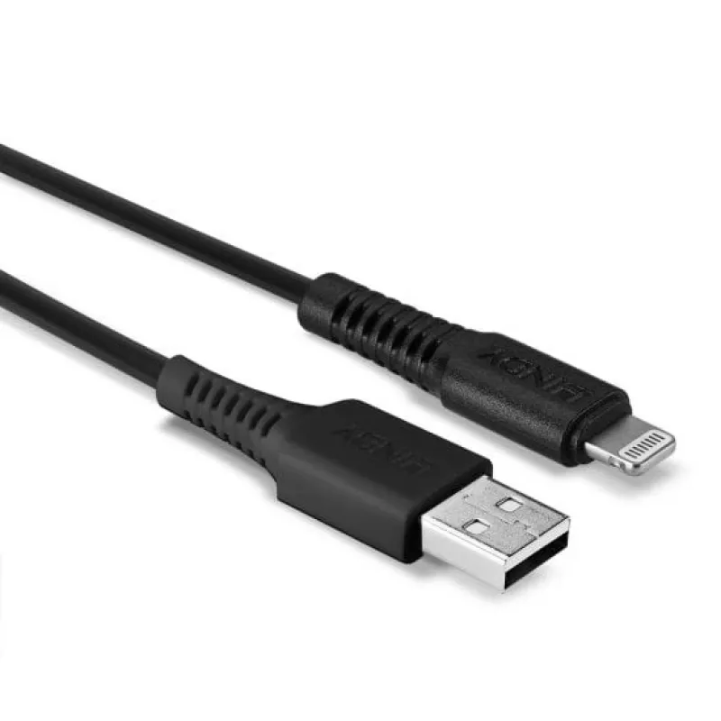 Lindy 1 m USB uz Lightning kabelis, melns