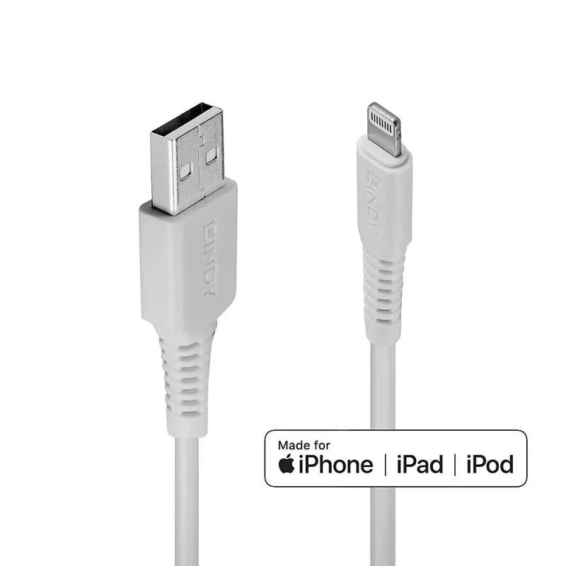 Lindy 0,5 m USB–Lightning kabelis, balts