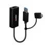 Lindy USB 3.2 Gen 1 Gigabit Ethernet pārveidotājs ar vadu USB savienojumu, Ethernet, 5000 Mbit/s, melns