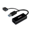 Lindy USB 3.2 Gen 1 Gigabit Ethernet pārveidotājs ar vadu USB savienojumu, Ethernet, 5000 Mbit/s, melns