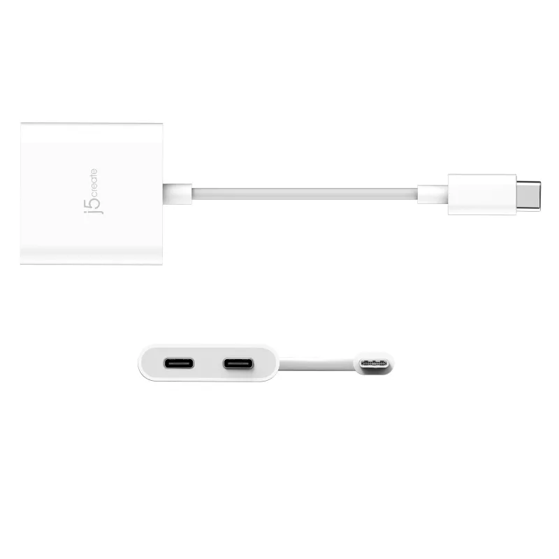 USB-C uz diviem USB-C adapteris j5create JCA164-N 3840x2160 240Hz