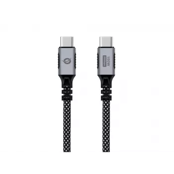 CONCEPTRONIC USB-C uz USB-C kabelis ETTA07B12 — USB 3.2 Gen 2x2, 1,2 m, 20 Gbps, PD 3.0 100W (20V/5A), 4K60Hz, Melns, E-Mark