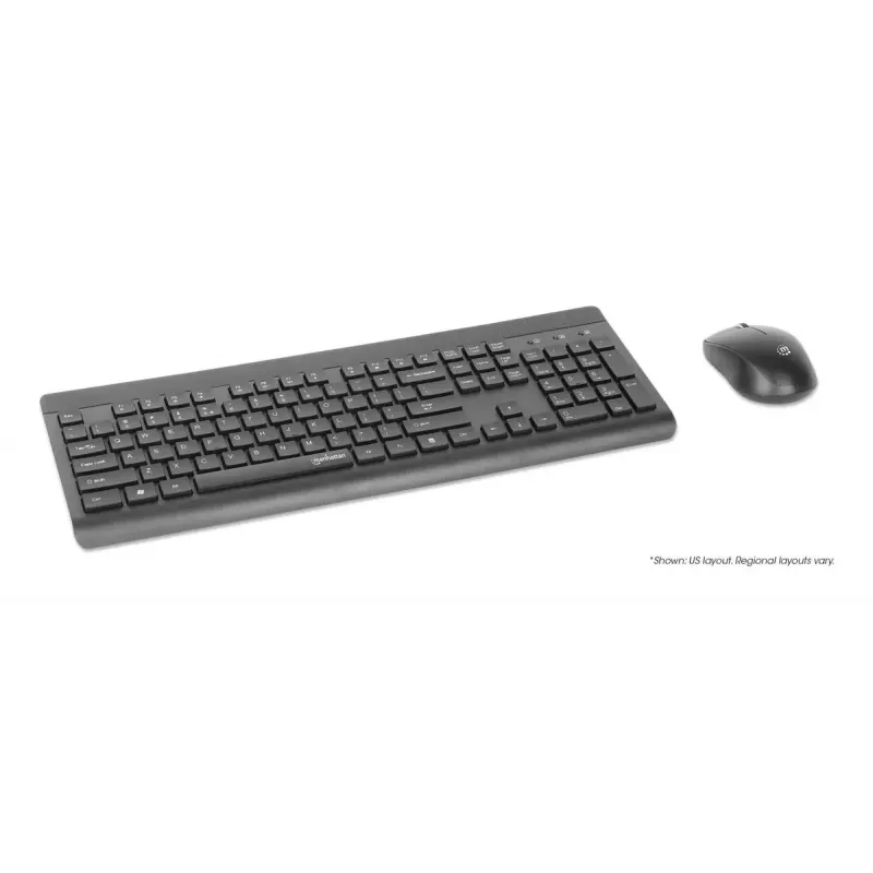Manhattan 180771 bezvadu tastatūra QWERTY melna iekļauta pele