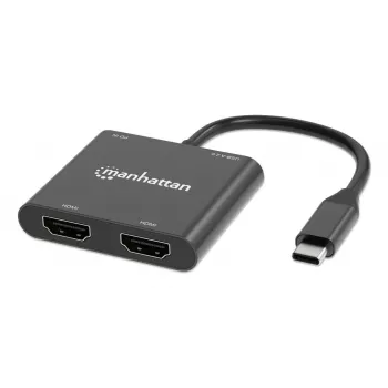 Daudzportu adapteris Manhattan 154321 USB Type-C uz 2 HDMI USB-A Power Delivery 100W