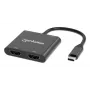 Daudzportu adapteris Manhattan 154321 USB Type-C uz 2 HDMI USB-A Power Delivery 100W