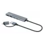 USB-C un USB-A kombinētais doks/cents Manhattan 4 porti 5 Gb/s alumīnija