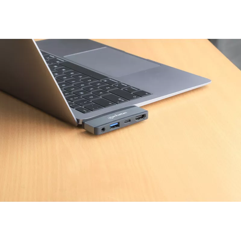 USB-C ceļojumu dokstacija Manhattan 190404 4 porti HDMI USB-A USB-C 3,5 mm