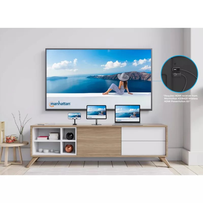 AV raidītājs Manhattan 208437 1920x1080 30 m Bezvadu USB Type-C