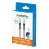 USB-C vīriešu uz USB-C vīriešu kabelis Manhattan 2m USB4 Gen 3x2 8K 60Hz