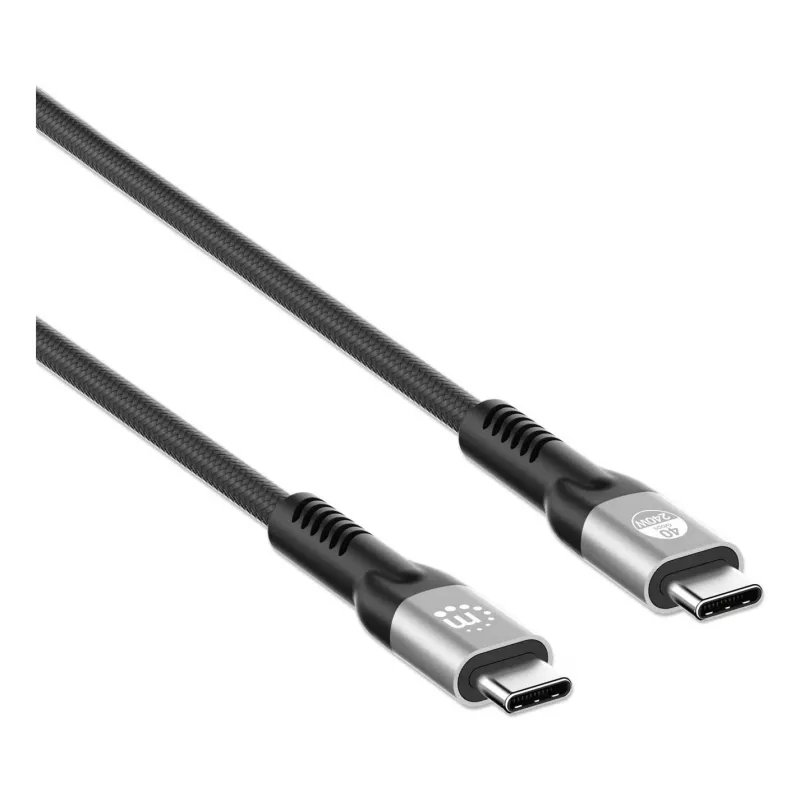 USB-C vīriešu uz USB-C vīriešu kabelis Manhattan 2m USB4 Gen 3x2 8K 60Hz