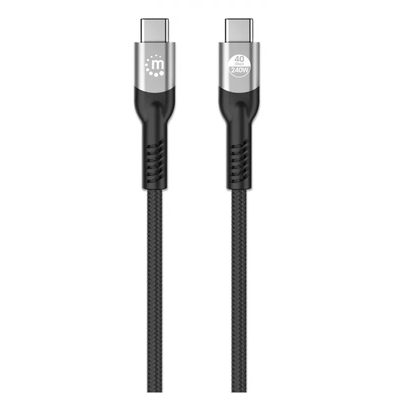 USB-C vīriešu uz USB-C vīriešu kabelis Manhattan 2m USB4 Gen 3x2 8K 60Hz
