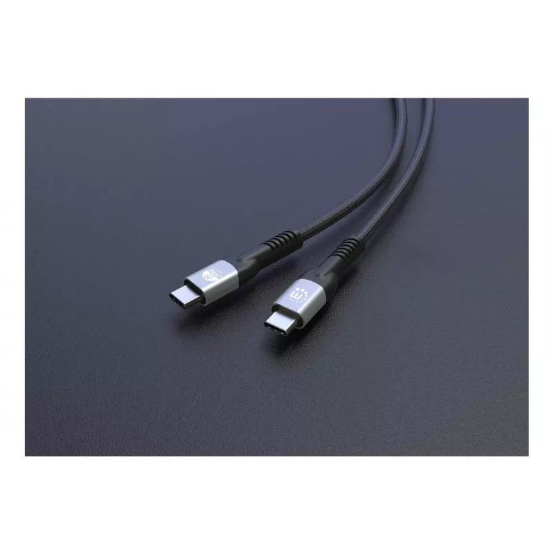 USB-C vīriešu uz USB-C vīriešu kabelis Manhattan 2m USB4 Gen 3x2 8K 60Hz