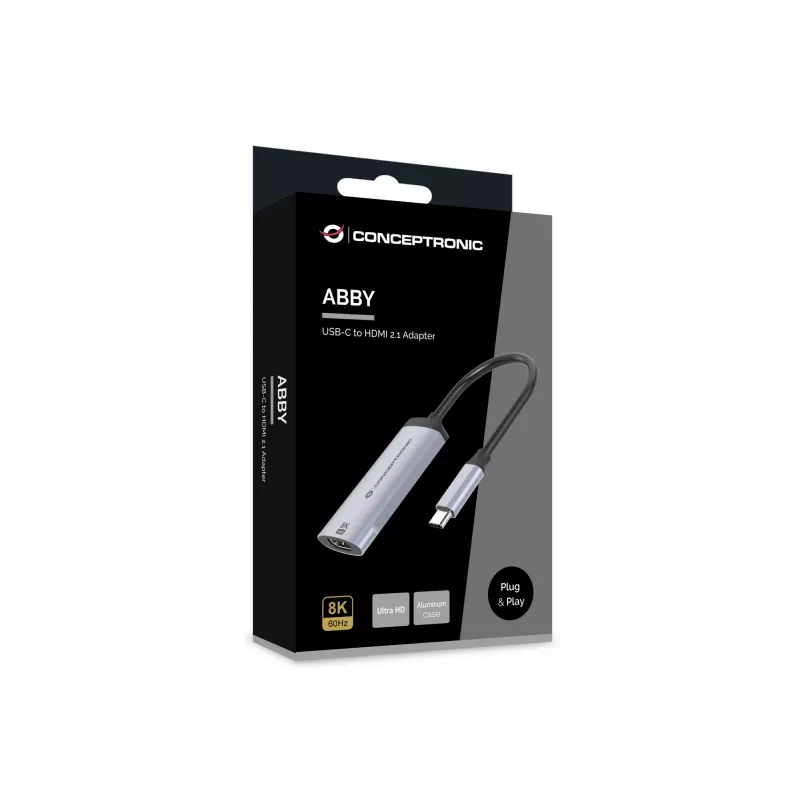 Conceptronic ABBY23G USB-C uz HDMI 2.1 adapteris, 8K60Hz