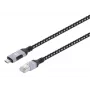 Manhattan USB-C uz Gigabit tīkla Ethernet RJ45 kabelis 2 m melns/sudraba