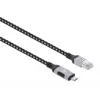 Manhattan USB-C uz Gigabit tīkla Ethernet RJ45 kabelis 2 m melns/sudraba