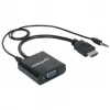 Manhattan HDMI uz VGA (ar audio) pārveidotāja kabelis, 1080p, 30 cm, vītne pret sievišķo, Micro-USB barošanas pieslēgvieta papildu strāvai, ja nepieciešams, melns, trīs gadu garantija