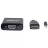 Manhattan HDMI uz VGA (ar audio) pārveidotāja kabelis, 1080p, 30 cm, vītne pret sievišķo, Micro-USB barošanas pieslēgvieta papildu strāvai, ja nepieciešams, melns, trīs gadu garantija