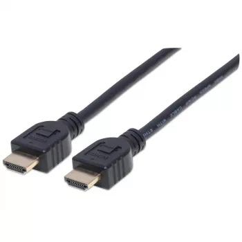 Manhattan HDMI 4K@60Hz kabelis ar Ethernet - CL3 novērtējums, 1m, piemērots ievietošanai sienā, visiem 4K un 1080p/HD lietojumiem - jauninot tagad vai sagatavojoties, kad tas būs nepieciešams, vīrišķais uz vīrišķo, melns, Ultra HD 4k x 2k, mūža garantija, Premium High Speed
