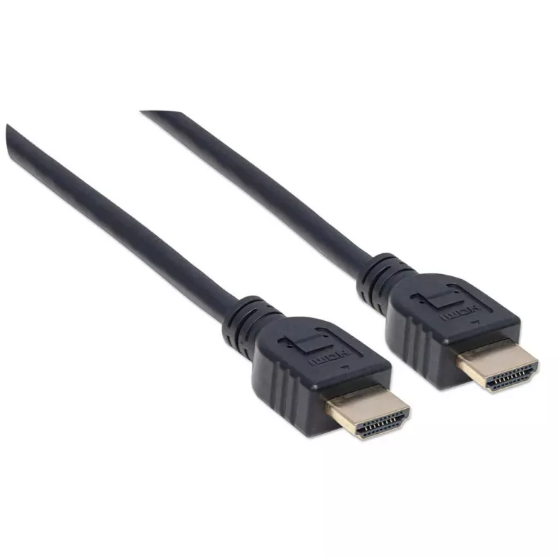 Manhattan HDMI 4K@60Hz kabelis ar Ethernet - CL3 novērtējums, 1m, piemērots ievietošanai sienā, visiem 4K un 1080p/HD lietojumiem - jauninot tagad vai sagatavojoties, kad tas būs nepieciešams, vīrišķais uz vīrišķo, melns, Ultra HD 4k x 2k, mūža garantija, Premium High Speed