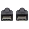 Manhattan HDMI 4K@60Hz kabelis ar Ethernet - CL3 novērtējums, 1m, piemērots ievietošanai sienā, visiem 4K un 1080p/HD lietojumiem - jauninot tagad vai sagatavojoties, kad tas būs nepieciešams, vīrišķais uz vīrišķo, melns, Ultra HD 4k x 2k, mūža garantija, Premium High Speed