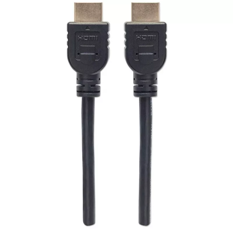 Manhattan HDMI 4K@60Hz kabelis ar Ethernet - CL3 novērtējums, 1m, piemērots ievietošanai sienā, visiem 4K un 1080p/HD lietojumiem - jauninot tagad vai sagatavojoties, kad tas būs nepieciešams, vīrišķais uz vīrišķo, melns, Ultra HD 4k x 2k, mūža garantija, Premium High Speed