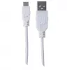 Manhattan USB-A uz Micro-USB kabelis, 1,8 m, vīrišķais uz vīrišķo, 480 Mbps (USB 2.0), Hi-Speed USB, balts, mūža garantija