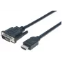 Manhattan HDMI uz DVI-D 24+1 kabelis, 3 m, vīrietis–vīrietis, melns, Dual Link, saderīgs ar DVD-D, mūža garantija, ekvivalents HDDVIMM3M