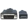 Manhattan HDMI uz DVI-D 24+1 kabelis, 3 m, vīrietis–vīrietis, melns, Dual Link, saderīgs ar DVD-D, mūža garantija, ekvivalents HDDVIMM3M