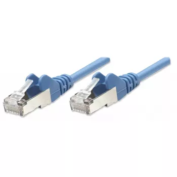 Intellinet tīkla ielāpu vads, Cat5e, 7,5 m, zils, CCA, SF/UTP, PVC, RJ45, zelta pārklājuma kontakti, bez aizķeršanās, ar aizsargapvalku, mūža garantija
