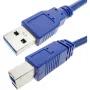 Techly USB 3.0 kabelis A spraudnis / B spraudnis 0,5 m zils ICOC U3-AB-005-BL