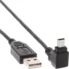 Techly USB 2.0 kabelis A spraudnis / Mini B spraudnis 90° 1,8 m melns ICOC MUSB-AA-018ANG