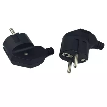 MicroConnect MC-GRUA-B leņķveida Schuko elektrības kontaktdakša, melna