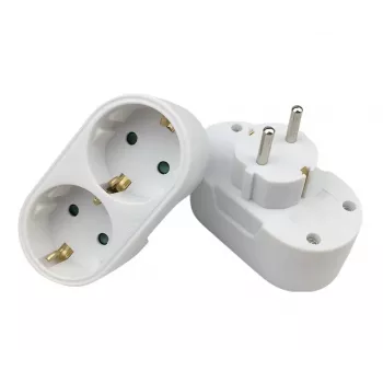 Strāvas sadalītājs MicroConnect PESCHPLUG2 — Schuko tīkla adapteris ar 2 izejām