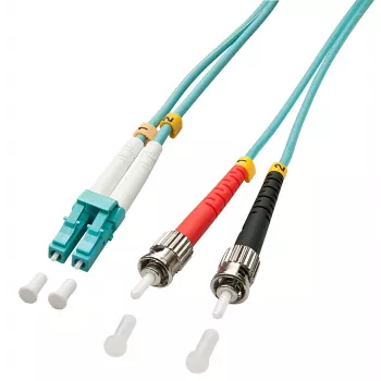 Lindy 5.0m OM3 LC - ST Duplex InfiniBand/optiskās šķiedras kabelis 5 m Tirkīza