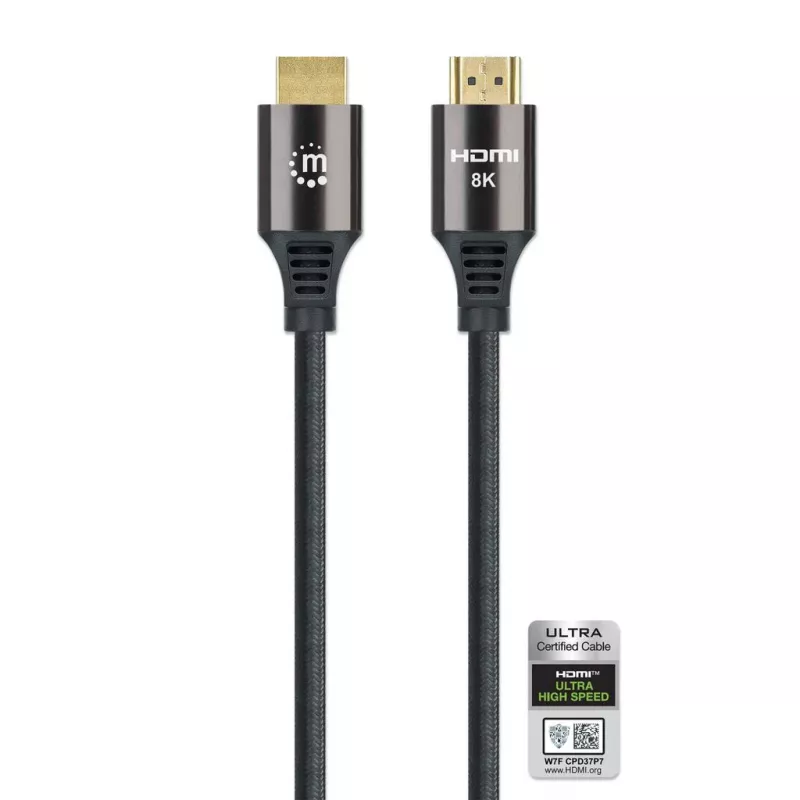 HDMI kabelis Manhattan 8K@60Hz 1m pīts vīrs-vīrs melns