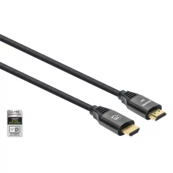 HDMI kabelis ar Ethernet Manhattan 8K@60Hz 2m pīts vīrišķais-vīrišķais melns
