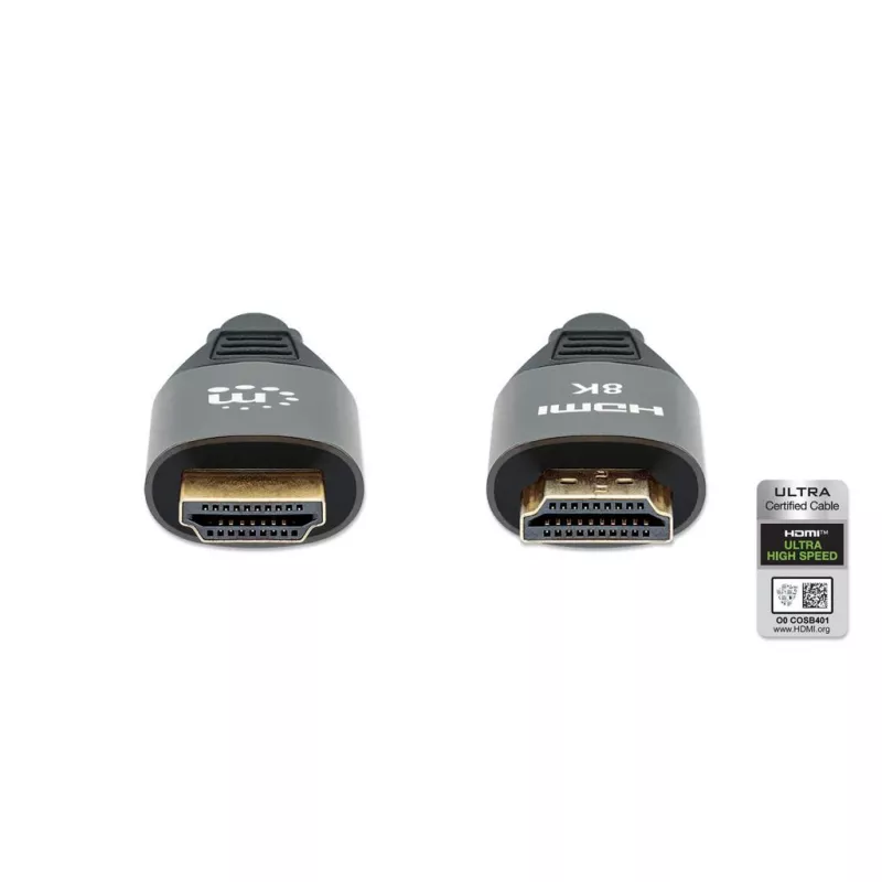 HDMI kabelis ar Ethernet Manhattan 8K@60Hz 2m pīts vīrišķais-vīrišķais melns