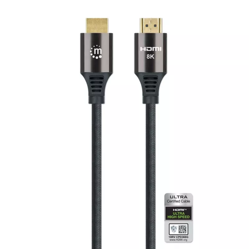 HDMI kabelis Manhattan 8K 60Hz 3m vīr. pret vīr. Melns