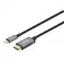 Manhattan USB-C uz HDMI kabelis, 4K@60Hz, 1 m, melns, vīrišķais–vīrišķais, trīs gadu garantija, ekvivalents CDP2HD2MBNL