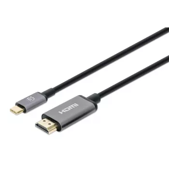 Manhattan USB-C–HDMI kabelis, 4K@60Hz, 2m, melns, vīrišķais–vīrišķais, trīs gadu garantija, ekvivalents CDP2HD2MBNL