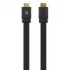 Manhattan HDMI kabelis ar Ethernet (plakans), 4K@60Hz (Premium High Speed), 5 m, vīr.-vīr., melns, Ultra HD 4k x 2k, pilnībā ekranēts, apzeltīti kontakti, mūža garantija