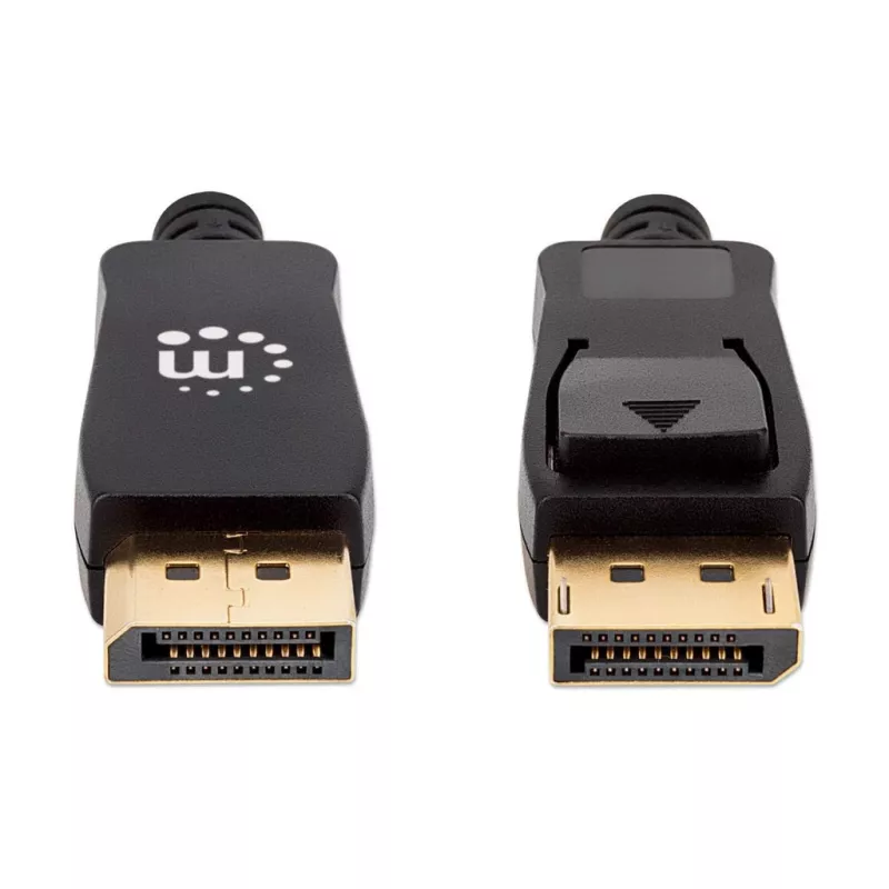 Manhattan DisplayPort 1.4 kabelis, 8K@60Hz, 3m, pīts kabelis, vīrietis-vīrietis, ar fiksatoriem, pilnībā ekranēts, melns, mūža garantija, ekvivalents DP14MM3M