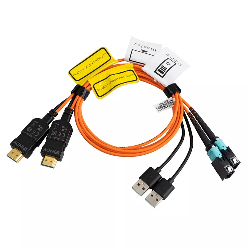 Lindy 38360 InfiniBand/optiskās šķiedras kabelis 100 m MPO Daudzkrāsains